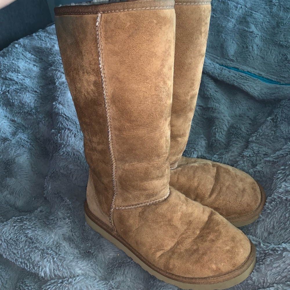 Brown tall uggs size 6